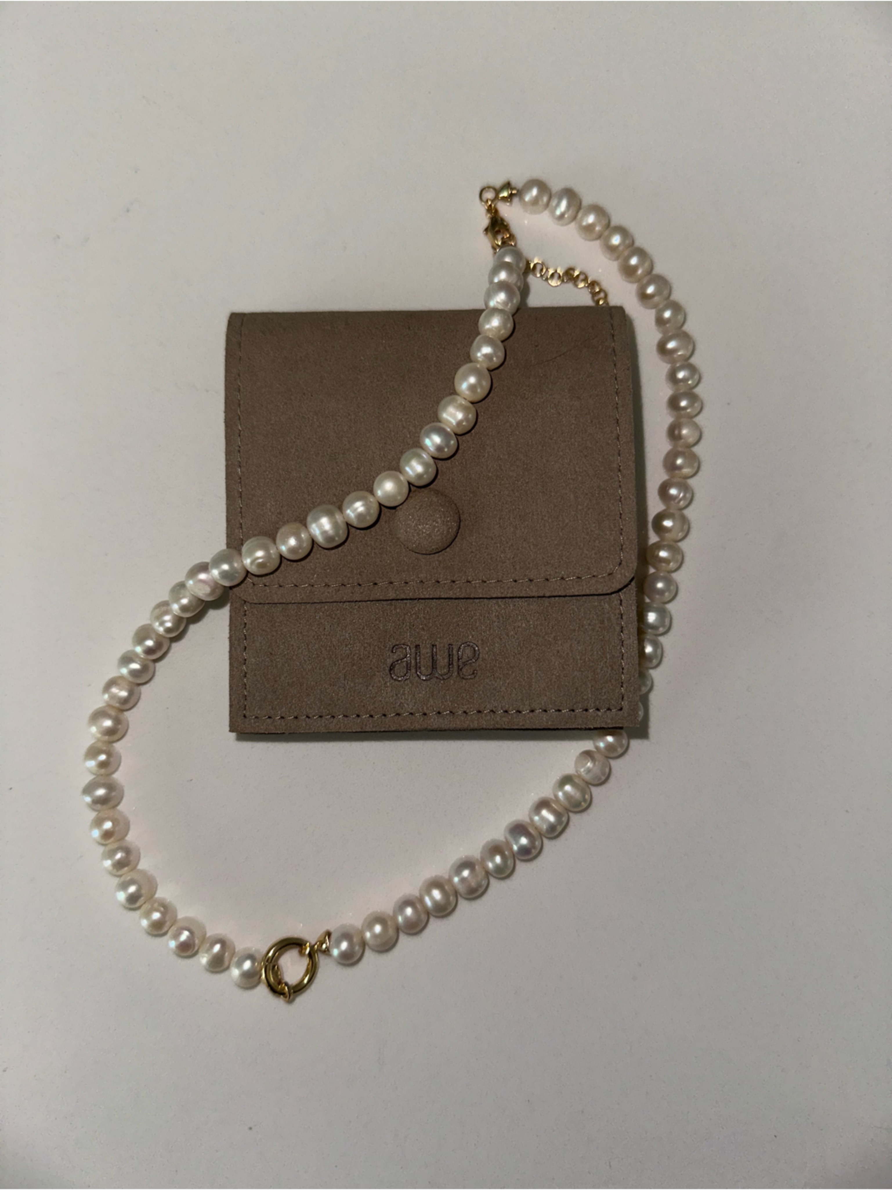 Awe Inspired Single Strand Pearl Gold Vermeil Charm Collector Boho Necklace — image 2 of 6